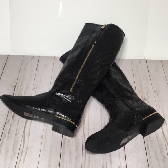 Tall black boot reptile print EXE size EU40 made in PRC - Picture 3 of 16